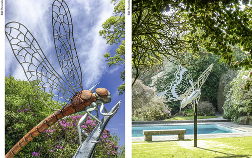 
Filigranes aus dem Schmuckkästchen der Natur und der Metallprofis: Das Lochmuster der transparenten Flügel von Libelle und Schmetterling lässt das Material geradezu schweben
