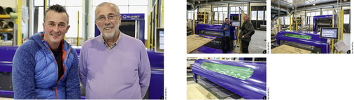 

1


Vater und Sohn: Peter und Hubert Trenkwalder denken Spenglertechnik neu. Sie kümmern sich um zukünftige Märkte und behalten Bereiche wie Technik, Teamführung oder Nachhaltigkeit dabei stets im Blick




2


Peter Trenkwalder und Spenglermeister Markus Plattner an der neuen Slinet-Coilverarbeitungsanlage




3


Grünes Licht: Die Rollenmesser wurden automatisch positioniert. Die Spaltanlage ist einsatzbereit 




4


Extrem schnell: Ein längs und quer zu teilender Aluminium-Coil wird vollautomatisch in Position gebracht 
