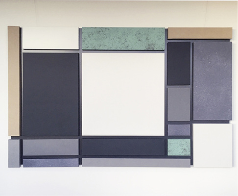 



Mathias Schneider hat sein Aluminiumbild den bekannten Kunstwerkenvon Piet Mondrian nachempfunden 
