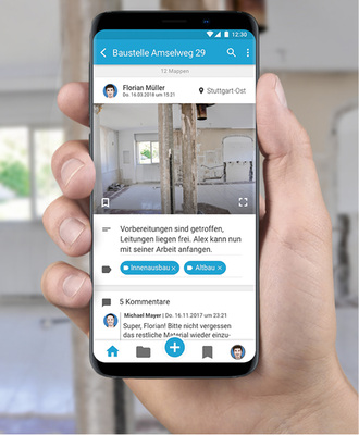 



Mit der Cloud-Software MemoMeister lässt sich Wichtiges auf Knopfdruck per Foto festhalten, beschreiben und direkt dem betreffenden Projekt zuordnen
