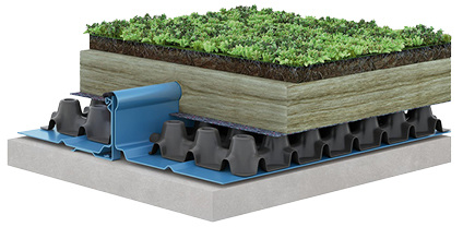 



Die vorkultivierte Vegetationsmatte wird, ähnlich wie ein Rollrasen, einfach als oberste Schicht ausgerollt. Damit ist die Begrünung unmittelbar nach der Verlegung abnahmefähig
