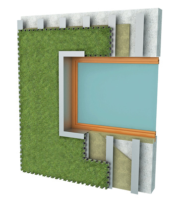 
Zur Bekleidung der Fensterlaibungen dienen beim Fassadensystem Roofingreen spezielle Anschlussprofile aus Aluminium



