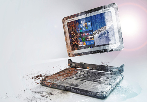 



Das Leichtmetallgehäuse ist stoßgeschützt, staubdicht und spritzwassergeschützt, Schnittstellen sind durch Gummiabdeckungen abgedichtet
