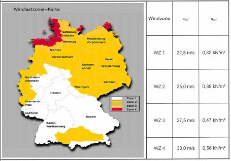 Windzonen-Tabelle - ZVSHK - © ZVSHK
Windzonen-Tabelle - ZVSHK - © ZVSHK