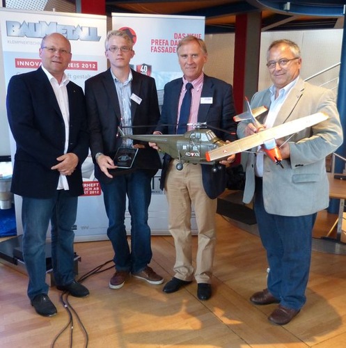 Othmar Berner, Innungsmeister der Landesinnung der Dachdecker, Glaser und Spengler in Österreich · Thomas Reinbold, Spenglerfachbetrieb Reinbold aus Friesach · Friedrich Reinbold, Spenglerfachbetrieb Reinbold aus Friesach · Ernst Zimmermann, stellvertretender Innungsmeister der Landesinnung der Dachdecker, Glaser und Spengler in Österreich und iib-Botschafter - BAUMETALL