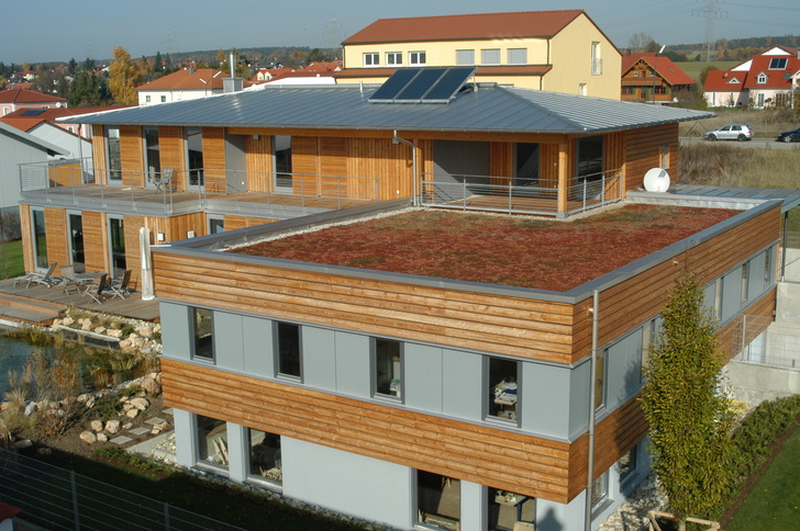 Flachdach aus Edelstahl begrünt - Binder, Ingolstadt