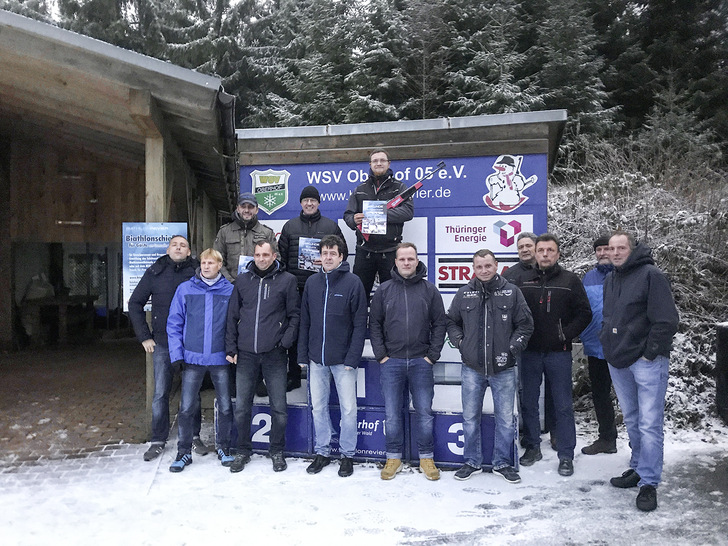 Landesfachgruppenmitglieder auf der Biathlonanlage
