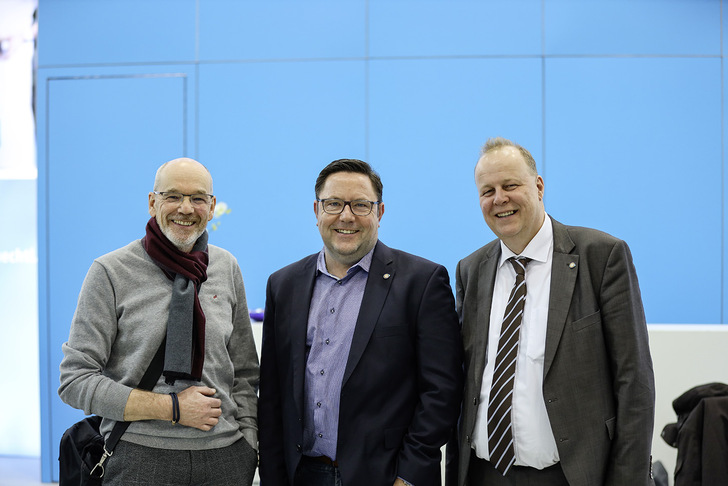 Die Repräsentanten des Fachverband Sanitär Heizung Klempner Hamburg e. V.: Andreas Witt , Jens Wagner und Norbert Wulf