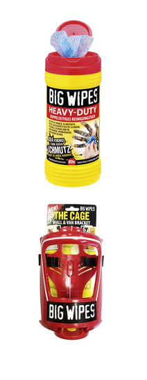 Mit den Reinigungstüchern Big Wipes werden Hände auch ohne Wasser und Seife sauber