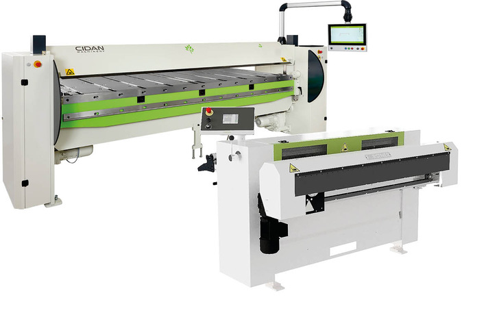 Die Spaltanlage MST-AL von Forstner (r) und die motorische Cidan-Schwenkbiegemaschine F-40 ergänzen sich perfekt