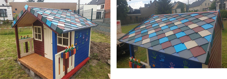 Das Handelshaus Barth Metall GmbH hat die fachmännisch verarbeiteten Aluminiumreste der Marke Prefa zur Verfügung gestellt