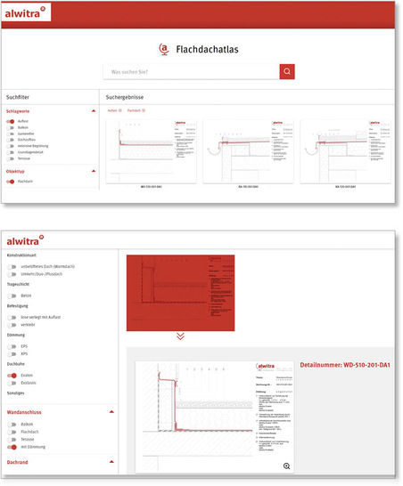 Nach einer grundlegenden Überarbeitung präsentiert sich der informative Flachdachatlas der Alwitra GmbH in neuem Gewand, mit erweiterter Funktionalität und einer eigenen Webadresse: flachdachatlas.alwitra.de - © Bilder: Alwitra
