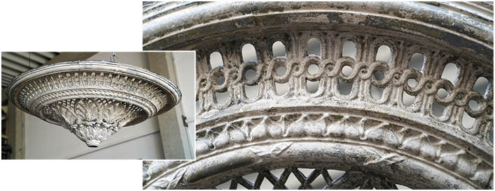 Dieses außerordentlich detailreiche Rosettenornament sucht einen neuen Besitzer. Entdeckt hat es BAUMETALL-Leser Klaus Walter