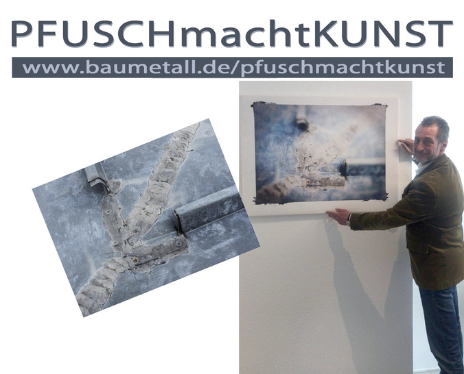Martin Fischer freut sich in der  Vöhringer M.A.S.C. Zentrale über seinen neuen Kunstdruck