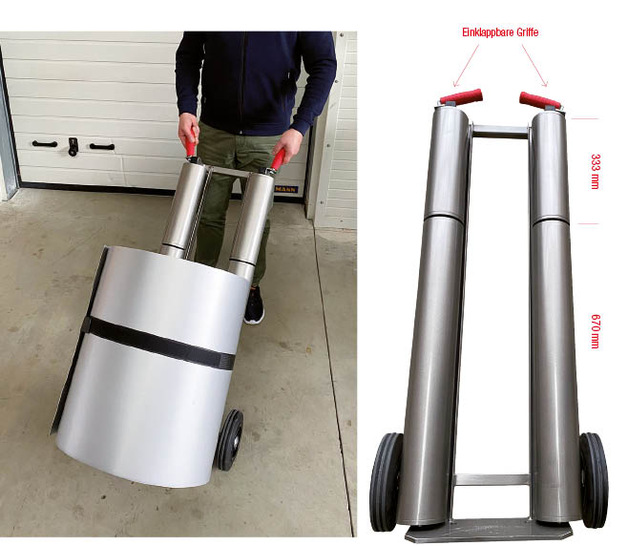 Praktisch: Der neue M.A.S.C.-Unicoiler mit zweigeteilten Auflage-und Abrollwalzen 