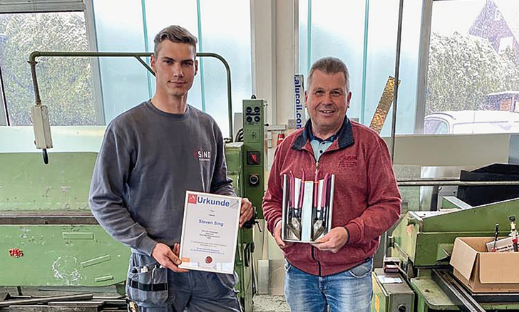 Steven Sing vom Fachbetrieb Meidert in Aalen erreichte beim Landeswett­bewerb in Baden-Württemberg sowie im bundesweiten Vergleich Bestnoten