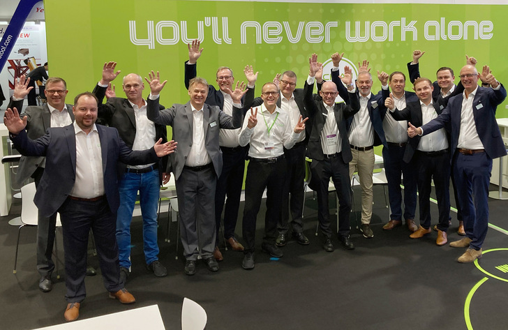 Das gut gelaunte Cidan-Messeteam auf der Euroblech 2022 in Hannover