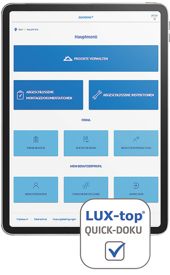 Lux-Top hat die Funktionalität der Montage­dokumentations-App Quick-­Doku grund­legend erweitert. Version 2.0 bietet ein noch ­besseres Nutzererlebnis für Anwender bzw. Unter­nehmen - © Bild: Lux-Top
