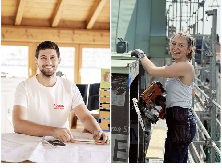 Gemeinsam repräsentieren Stephan Pöschl und Jennifer Konsek die Dach + Holz international 2024