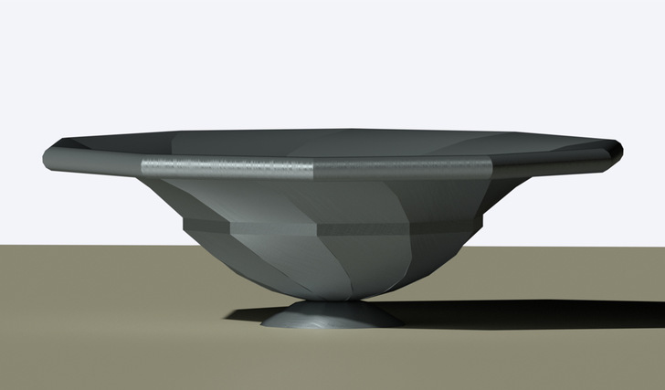 Schale als 3D-Darstellung. Der Workshop vermittelt die Anfertigungsschritte der dazu passenden Abwicklung