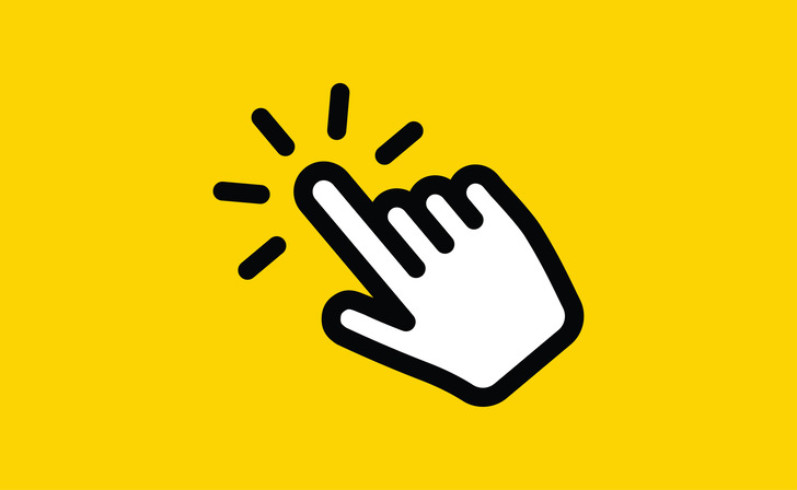 Hand click icon. Vector mouse pointer symbol.