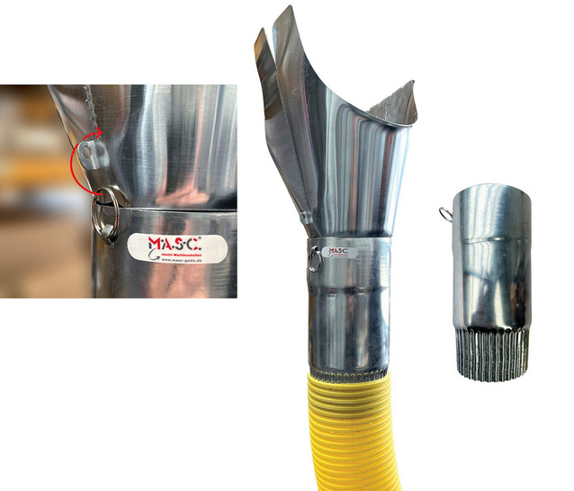 Zur provisorischen Dachentwässerung können handelsübliche Drainagerohre aus gelbem PVC verwendet werden