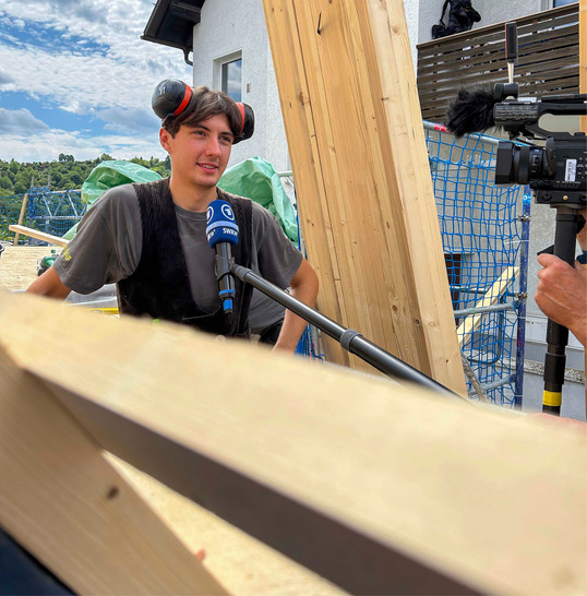 Paul Albrecht während des Interviews für den Tagesschau-Beitrag