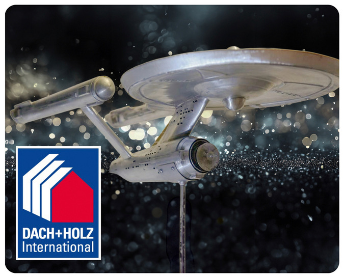 Das rund 80 cm lange Titanzink-Raumschiff wird am BAUMETALL-Messestand in Halle 8 verlost