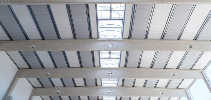 Produktionshalle: die Akustikausführung mit Schallabsorptionsgrad αw bis 0,9