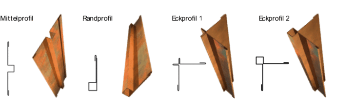 <p>Anschlussprofile</p>

<p>Wegen der direkten Profilbefestigung sollten Längen über 4 m vermieden werden. Zudem erscheinen stärker gegliederte Flächen harmonischer. Fenster müssen entsprechend in das System eingebunden werden.</p> - © Hans-Peter Rösch