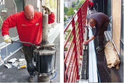 Zur Verklebung der Abdeckungen werden 0,4 kg Enkolit pro Laufmeter benötigt. Erleichterung schafft der sogenannte Enke-Spritzenfüller DS 6
