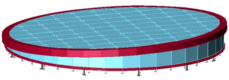 Technikerarbeit 2005: Metall- und Glasrotunde, entstanden unter Anleitung des Autors in der Fachschule für Metallbautechnik, Stuttgart