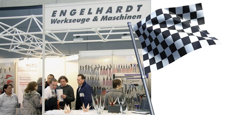 Start und Ziel der Werkzeug- und Maschinen-Rallye sind ­natürlich am Engelhardt-­Messestand