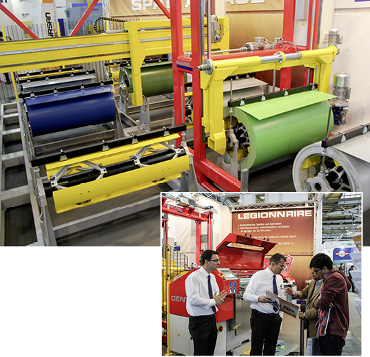 Das in Hannover vorgestellte Coillager-System Centurio ist mit einem automatischen Folierungsapparat sowie 40 Coillagerplätzen ausgestattet
