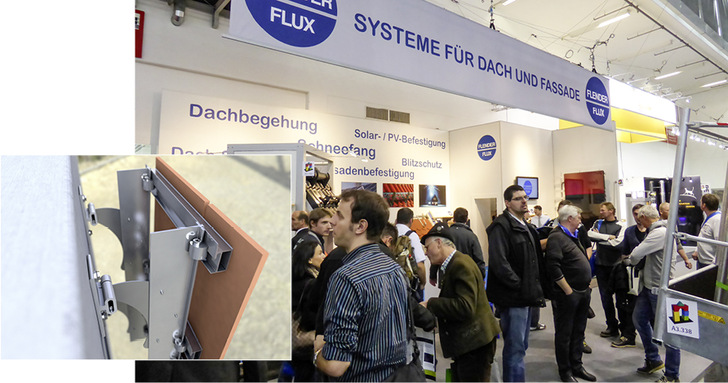 Flender-Flux präsentierte auf der Bau Schwerpunkte aus dem umfangreichen Produktportfolio, etwa den weiterentwickelten Fassaden-halter Con-Arc
