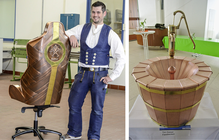 
Hohe Qualität und Ideenreichtum zeichnen die Meisterstücke von Patrik Stifter und Tim Gaiser (r.) aus 



