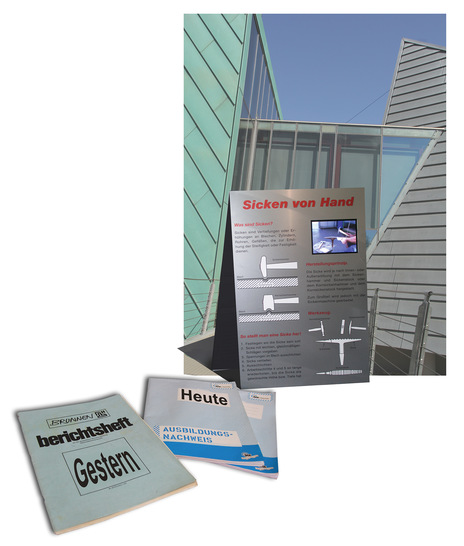 Berichtsheftführung Früher, heute und morgen: Ab sofort fertigt das Europäische Klempner- und Kupferschmiedemuseum in Karlstadt aus gelungenen Azubi-Berichten ansprechende Informations-tafeln zur Vermittlung grundlegender Kenntnisse
