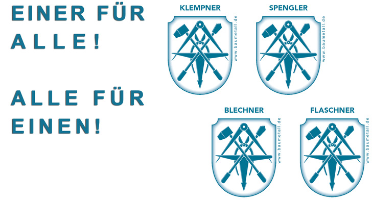 Zunftwappen für alle Klempner, Spengler, Blechner und Flaschner - © BAUMETALL
