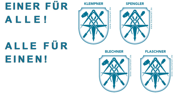 Zunftwappen für alle Klempner, Spengler, Blechner und Flaschner