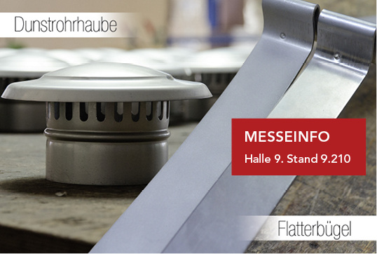 
Brandt Edelstahldach präsentiert Ferrinox-Produkte wie Dunstrohrhauben, Flatterbügel oder Lötwasser sowie Kunst- und Designgegenstände der Tochterfirma Edel & Stahl



