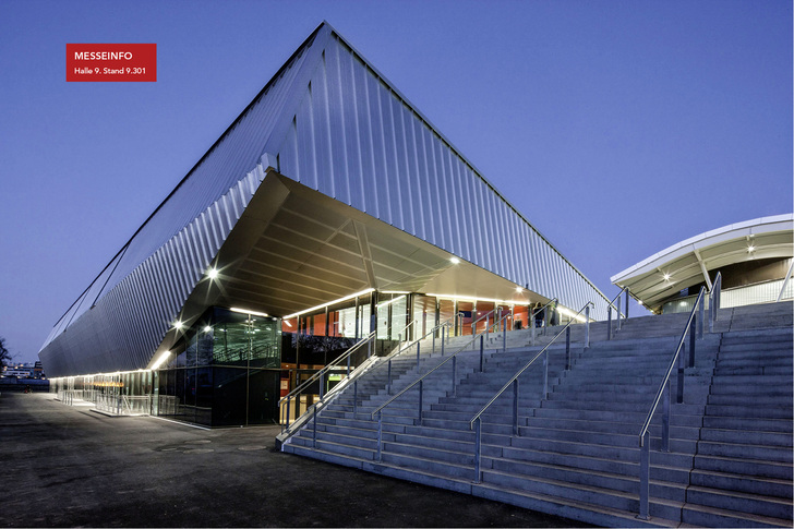 <p>
Rib-Roof-Metalldachsysteme: hier an der Eissporthalle in Wien
</p>

<p>
</p> - © Fotos und Zeichnungen: Zambelli Grafenau

