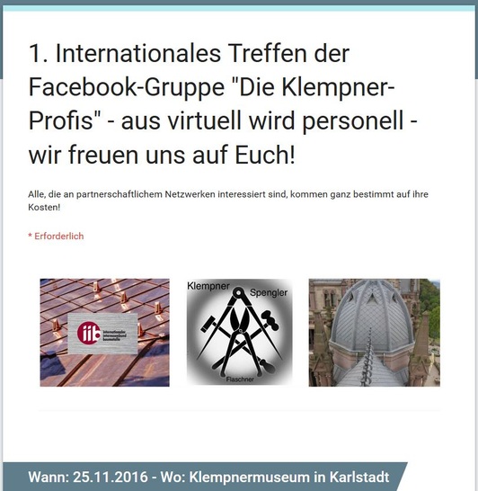 1. Mitgliedertreffen der Facebook-Gruppe “Die Klempner-Profis“ - © 1. Mitgliedertreffen der Facebook-Gruppe “Die Klempner-Profis“
