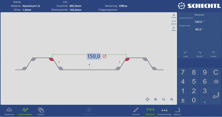 



Messfunktion mit Korrektureingabe über mehrere Flächen
