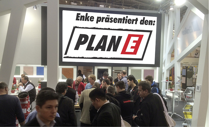 Enke informiert auf der Bau über Flüssigkunststoffe, Fußbodensysteme und den Plan E
