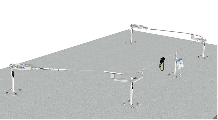 <p>
Anwendungsbeispiel Lux-top FSE 2003 als Sicherungssystem gegen Absturz in der überfahrbaren Ausführung mit den verschiedenen Komponenten
</p>

<p>
</p> - © Grafik: ST QUADRAT Fall Protection, Beyren/LU

