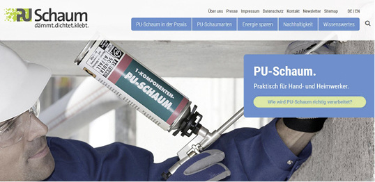 
Speziell für Praktiker: Im Internet gibt es Tipps zur praktischen Anwendung von PU-Schaum 



