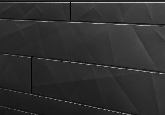 
Siding.X mit futuristischer Fassadenoptik durch Längs- und Querkantung



