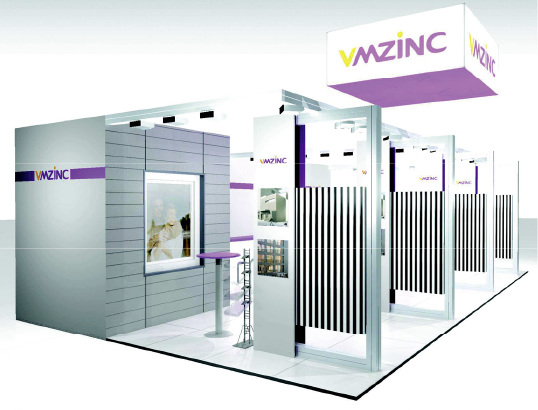 <p>
Der Messestand von VMZinc veranschaulicht Personalisierungsmöglichkeiten
</p>

<p>
</p> - © VM Zinc, Essen

