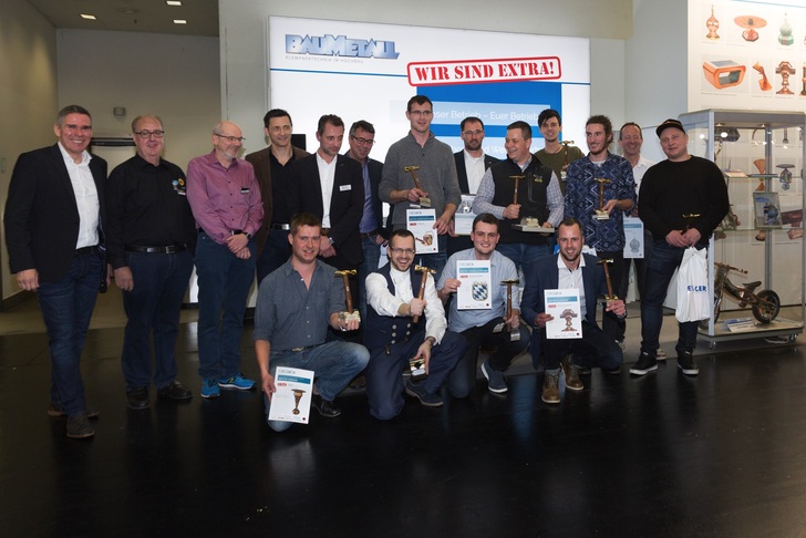 Gewinner und Juroren des BAUMETALL-Leserwettbewerbs "Meisterstück des Jahres" 2016/2017