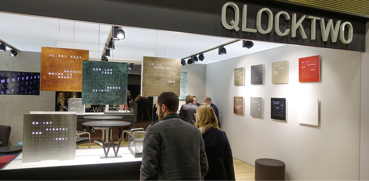 <p>
Qlocktwo auf der Baselworld
</p>

<p>
</p> - © Baumetall

